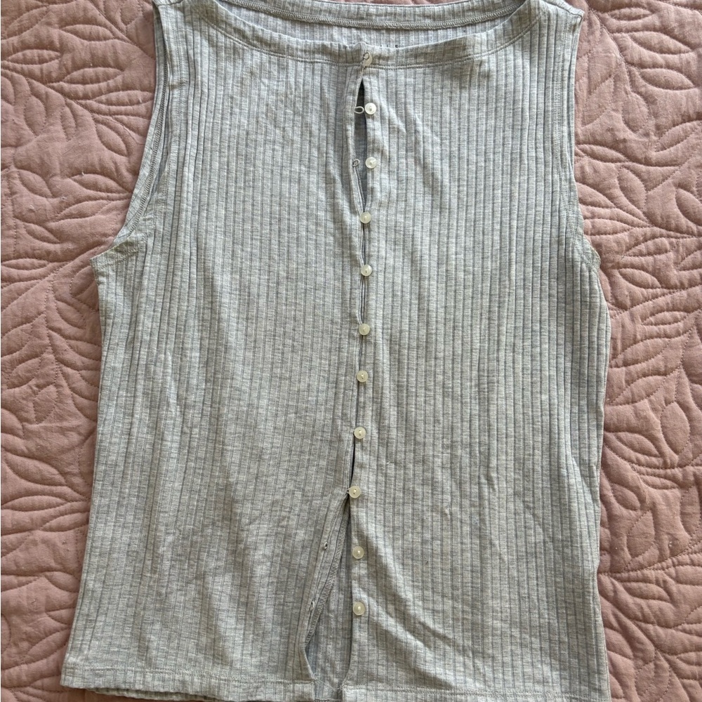 Abercrombie & Fitch Light Gray Ribbed Tank Top